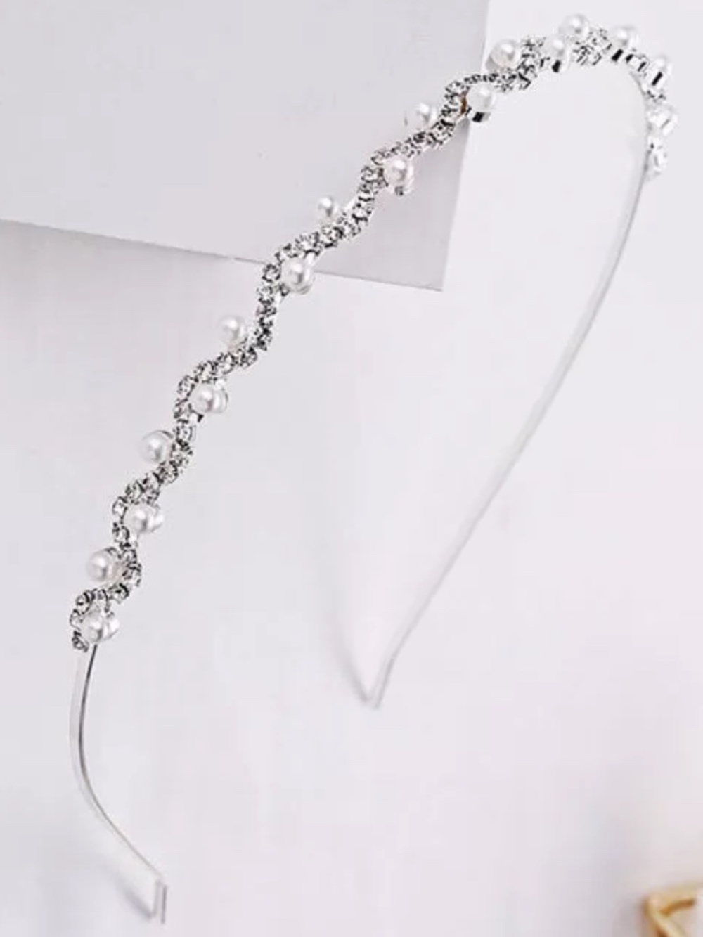 Women Lady Crystal Rhinestone Pearl Party Hair Head Band Headband Hoop headpiece